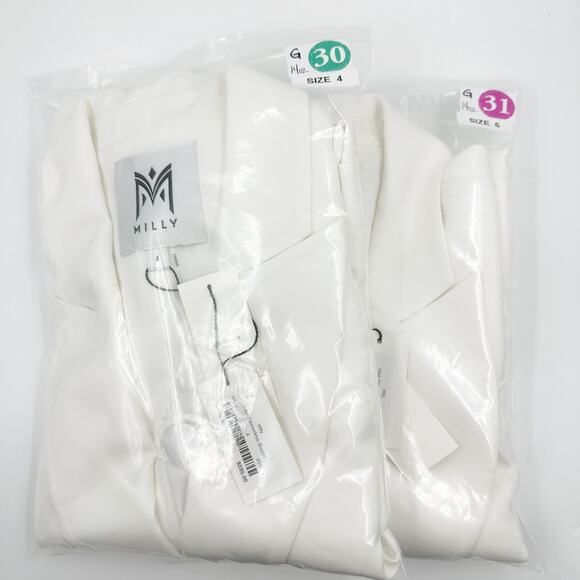 Milly Alba Sleeveless Notched Collar Lined Blazer Vest White 52AJ66-J NEW US 6 - Picture 12 of 12